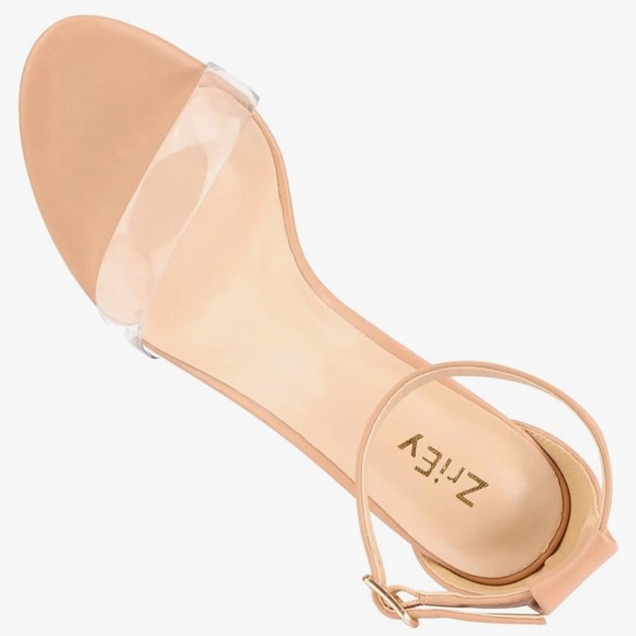 Nude heel, clear toe strap 3” heels - Picture 5 of 5